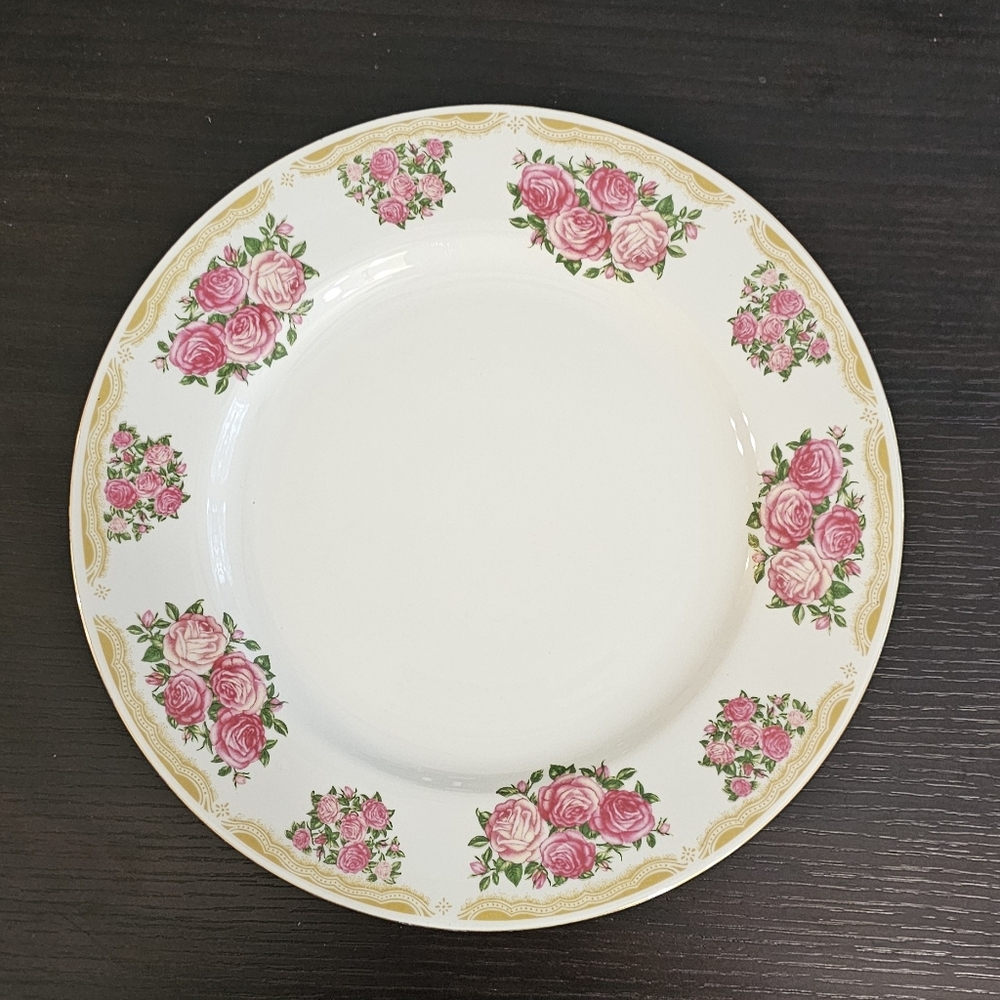 Large Plate Farberware "Sydney Roses" fine china, pattern number 4092